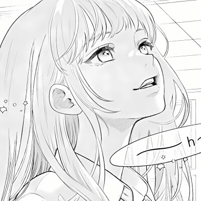 黑白漫画/女生头像