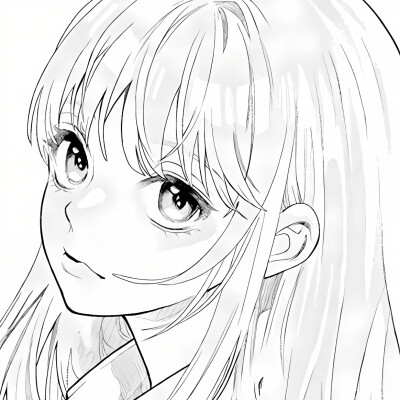 黑白漫画/女生头像