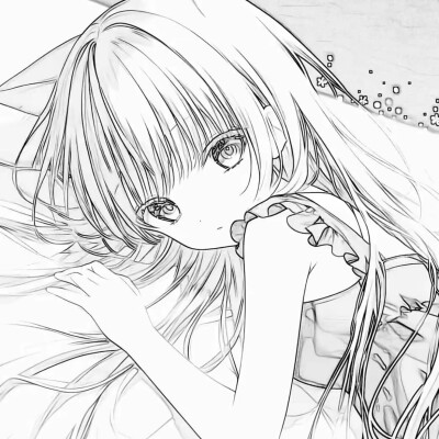黑白漫画/女生头像