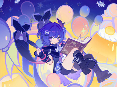 来源@妮露小姐的猫solay 原神
「幻友绮旅」活动插画和开屏壁纸截修