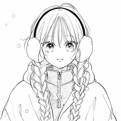 黑白漫画/女生头像