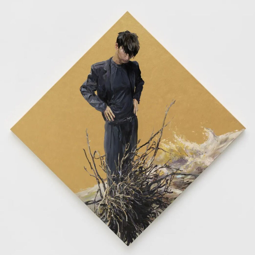 喻红，激流，2024。布面丙烯，Square: 150 × 150 cm，Installed: 212 × 212 cm ©里森画廊