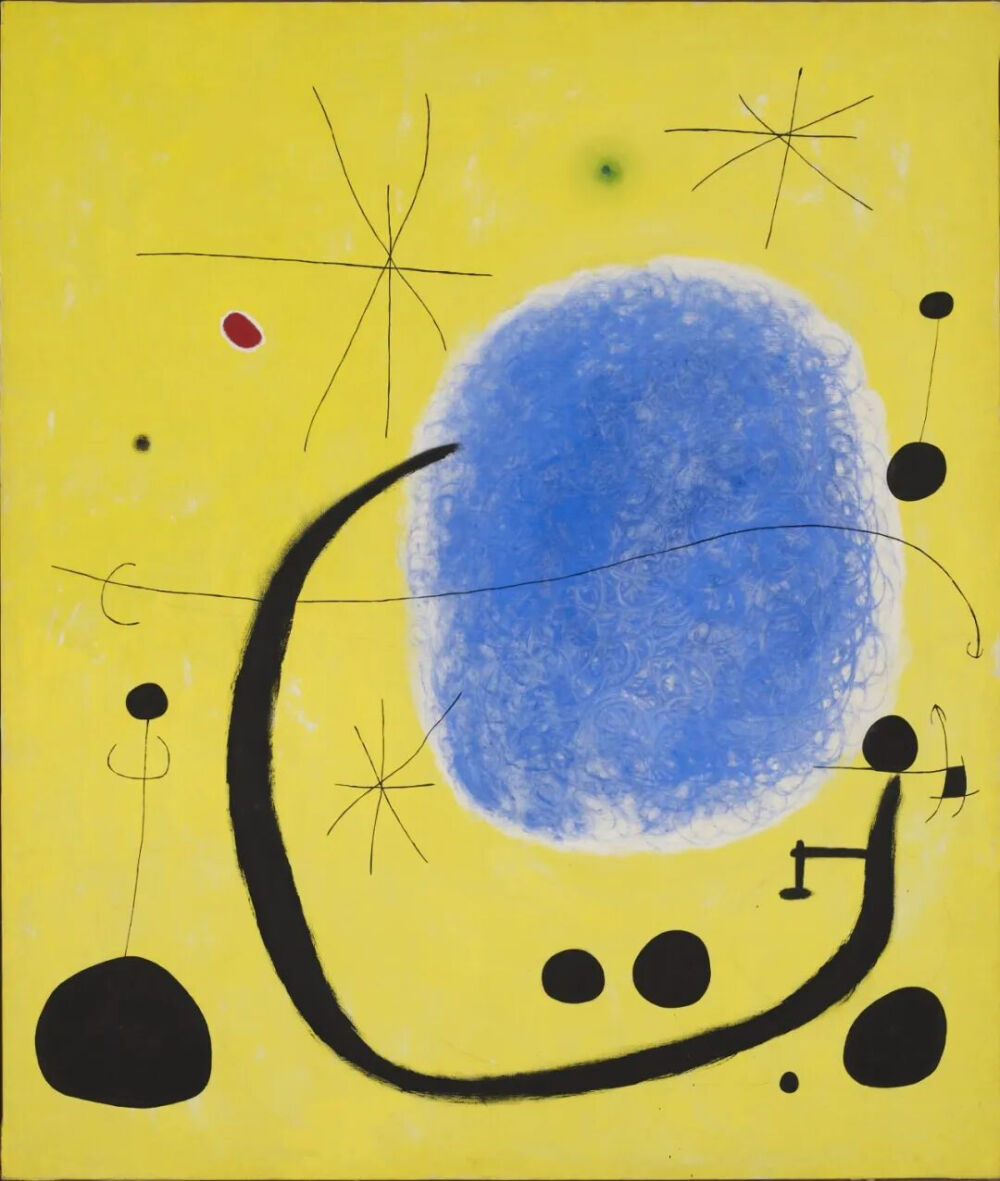 Joan Miró，The Gold of the Azure，1967年12月4日，丙烯画布，205 × 173 厘米， 米罗基金会馆藏作品 ©Successió Miró, 2026