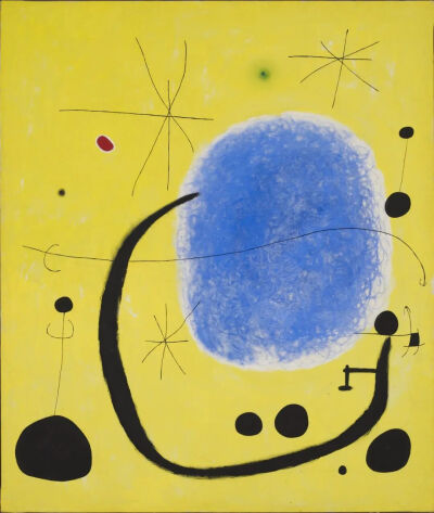Joan Miró，The Gold of the Azure，1967年12月4日，丙烯画布，205 × 173 厘米， 米罗基金会馆藏作品 ©Successió Miró, 2026