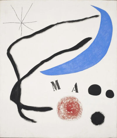 Joan Miró，Poem (III)，1968年，丙烯、画布，205 × 174 厘米，米罗基金会馆藏作品 ©Successió Miró, 2026