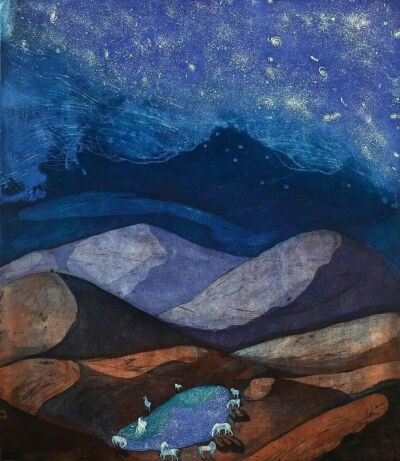 《夜之镜像》Mirroring The Night
萨里·布雷默（Sari Bremer）
2018年；尺寸未知；画布油画
芬兰国家美术馆收藏