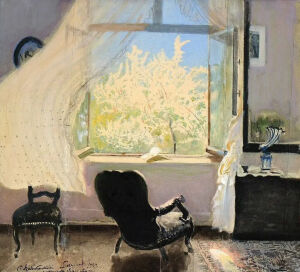 《春天：艺术家工作室内部》Spring - Interior of the Artist's Studio
莱昂·扬·维佐科夫斯基（Leon Bichoúkovsky）
1933年；尺寸未知，画布油画