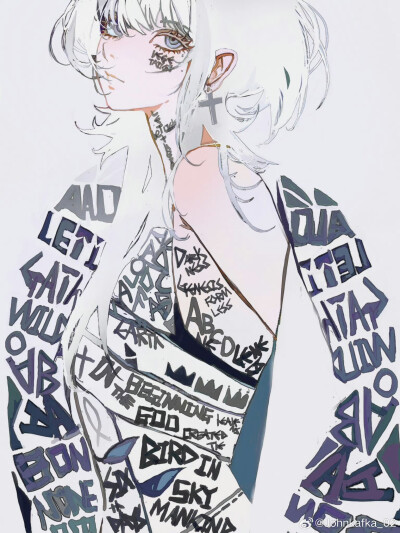 人物插画绘画线稿黑白手绘头像素描临摹细节几何素材风格个性
@johnkafka_02