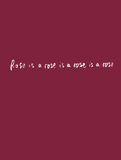“Rose is a rose is a rose is a rose”
