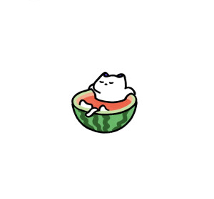 夏日卡通小猫头