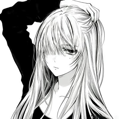 黑白漫画/女生头像