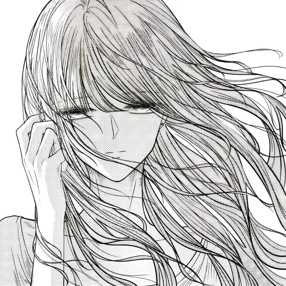 黑白漫画/女生头像