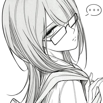 黑白漫画/女生头像