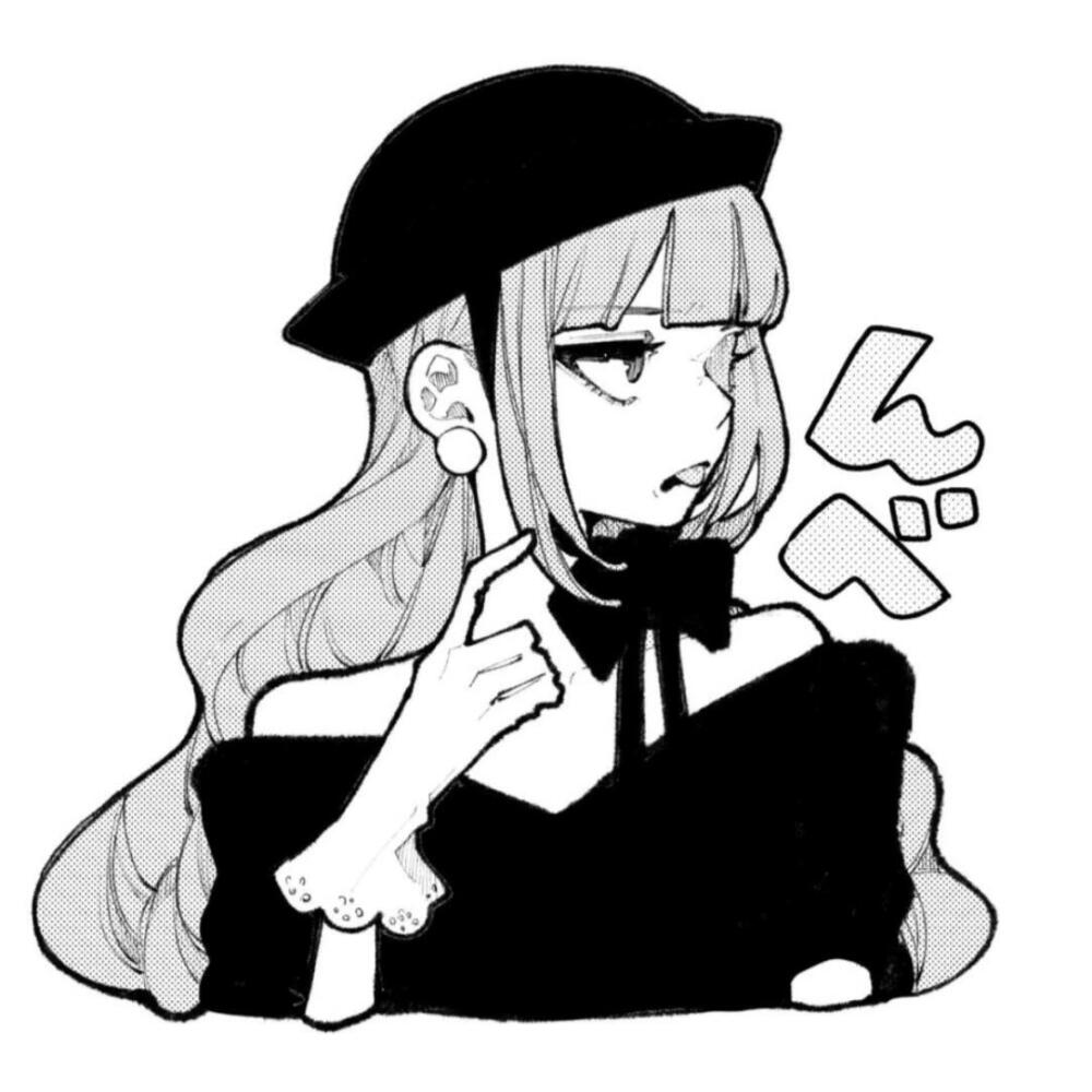 黑白漫画/女生头像