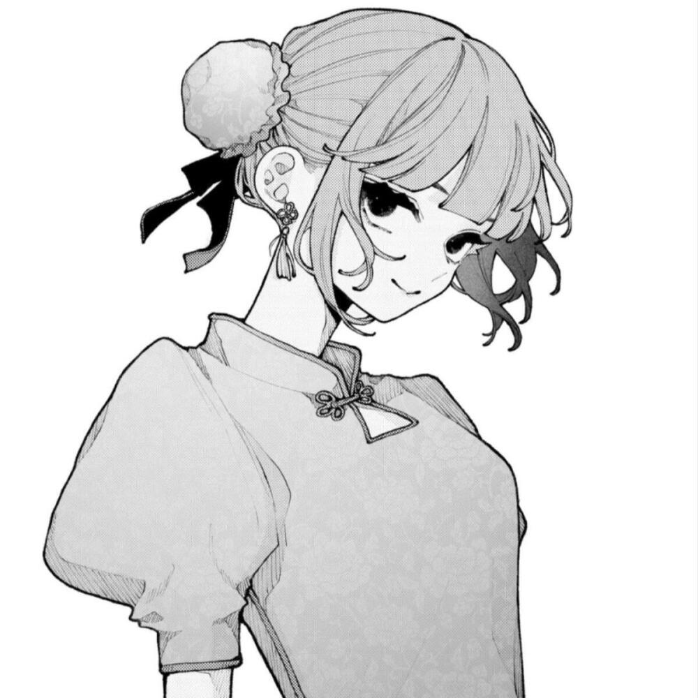 黑白漫画/女生头像