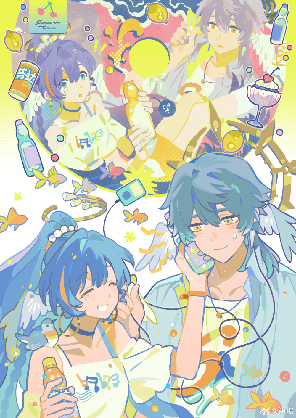 星穹铁道芬达联动 知更鸟 星期日
画师见水印（右下角）