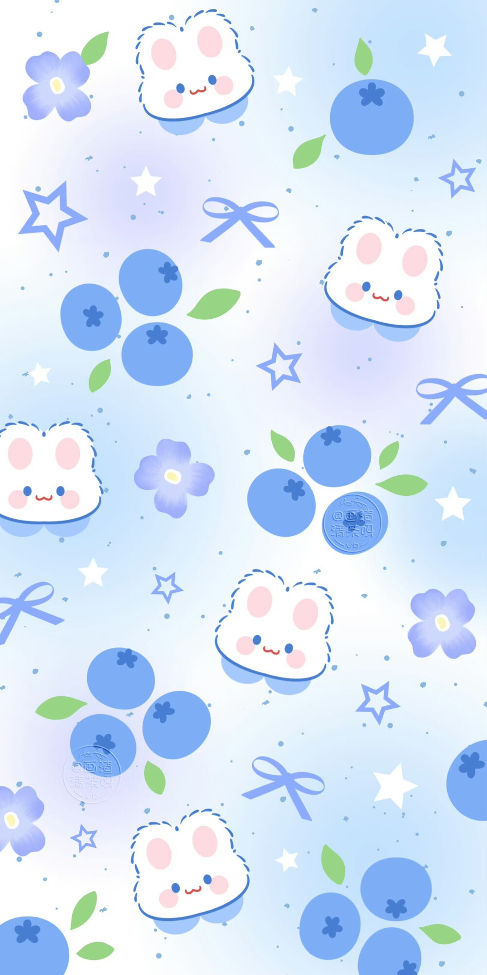 蓝紫色系蓝莓小兔子