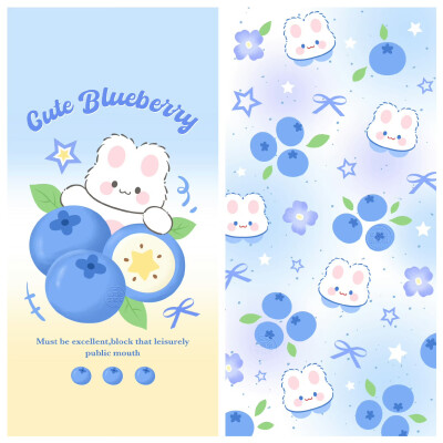 蓝紫色系蓝莓小兔子