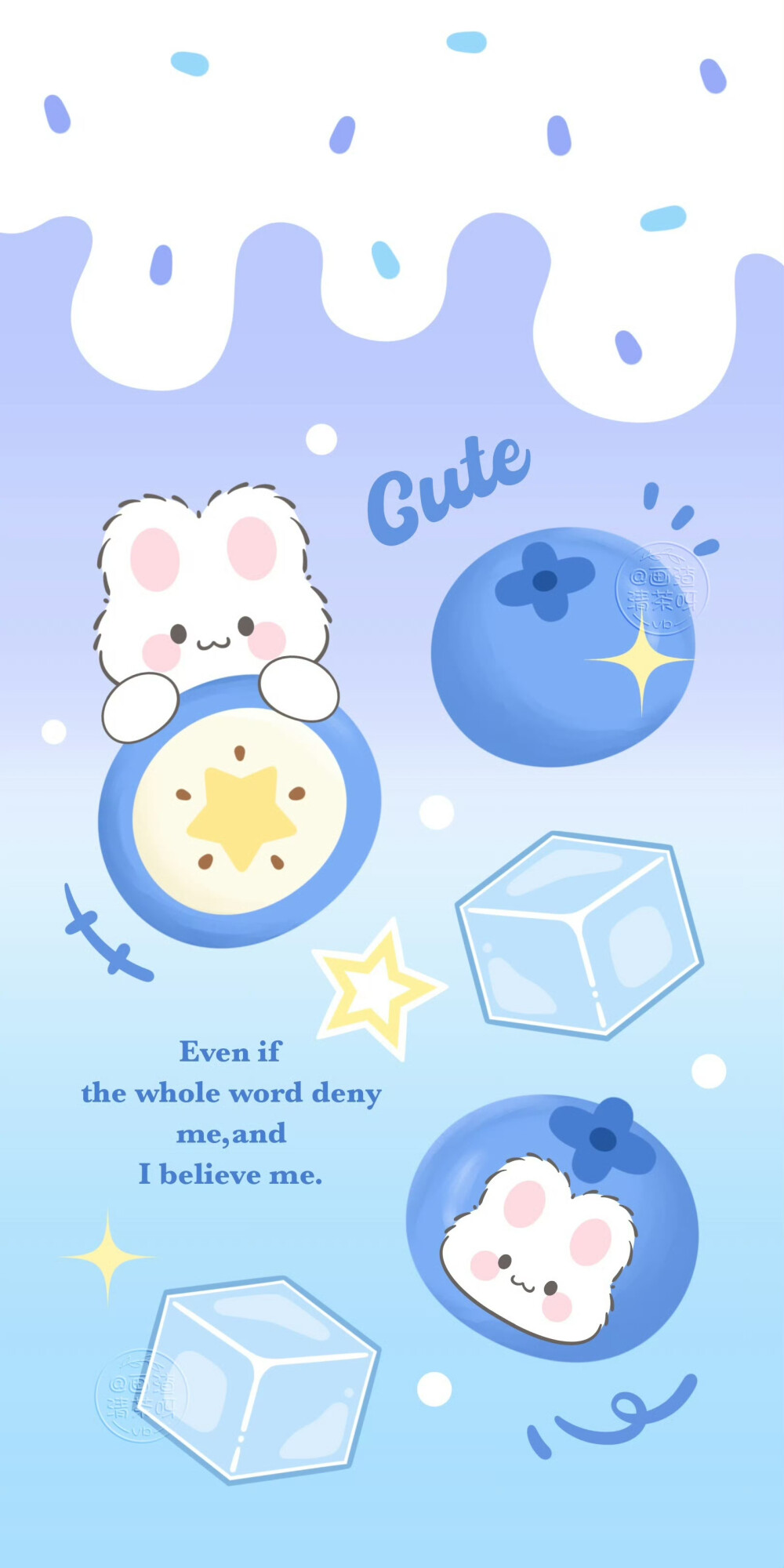 蓝紫色系蓝莓小兔子