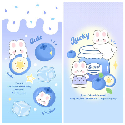 蓝紫色系蓝莓小兔子