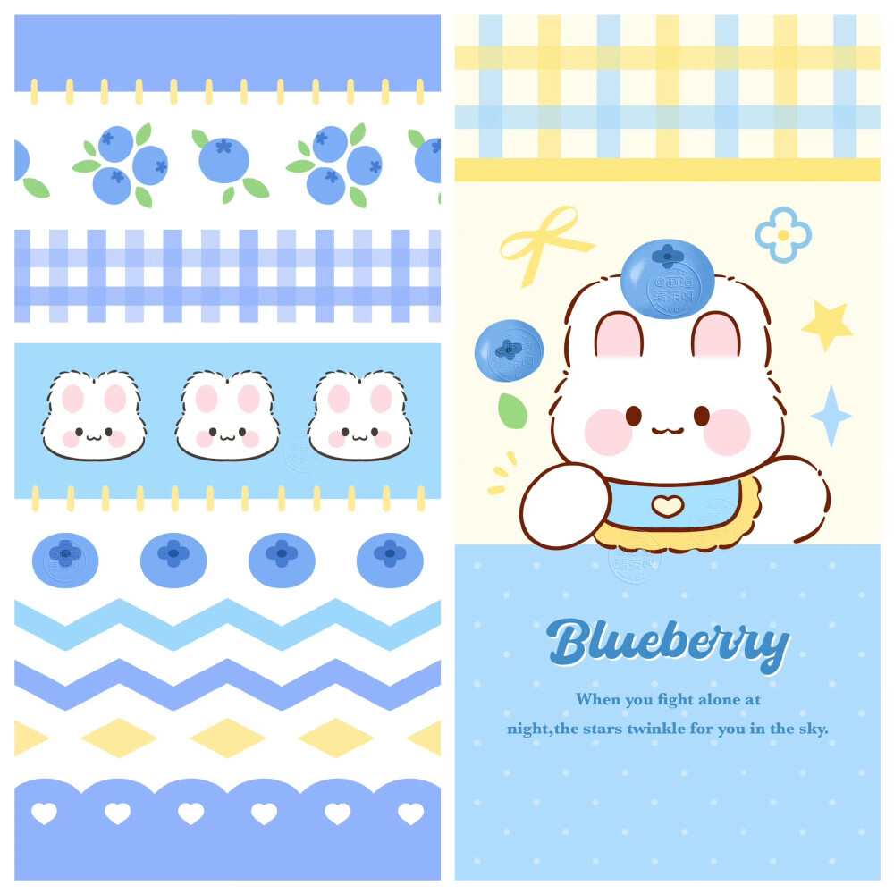 蓝紫色系蓝莓小兔子