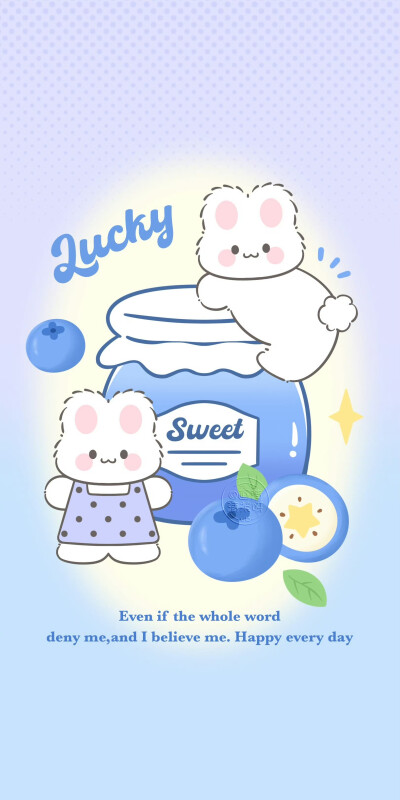 蓝紫色系蓝莓小兔子