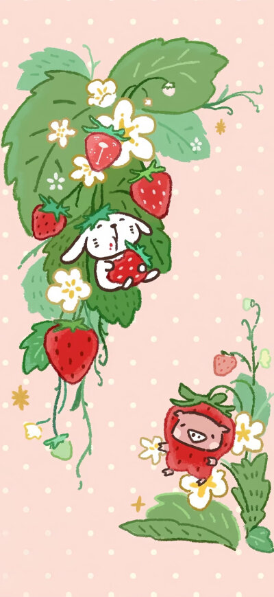 草莓可爱手机壁纸
