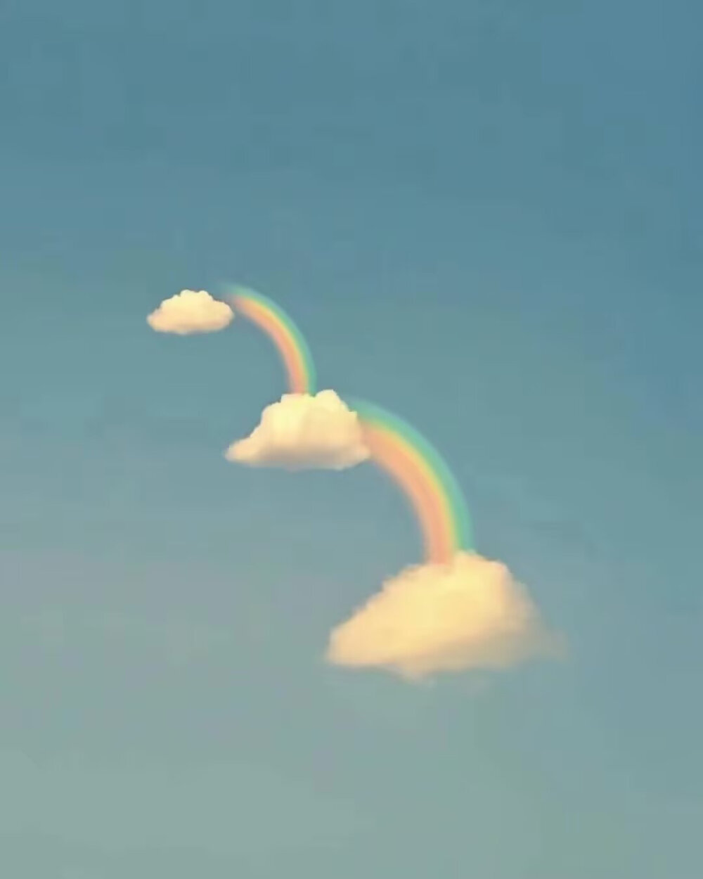 彩虹光线的云