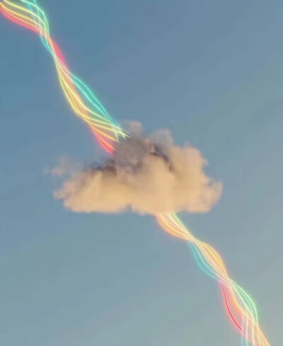 彩虹光线的云