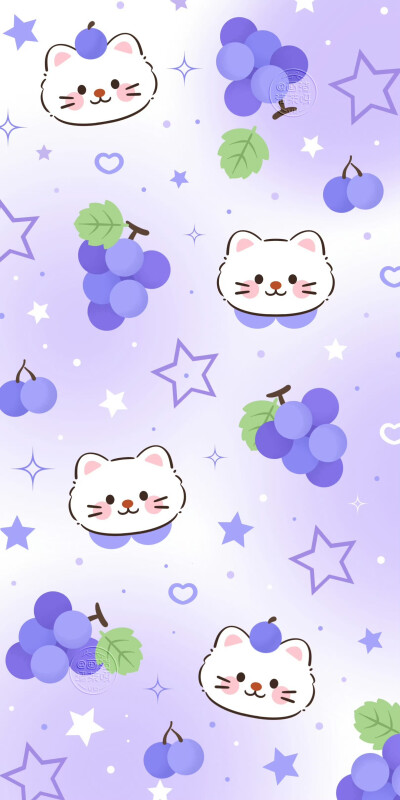 紫色系葡萄小白猫
