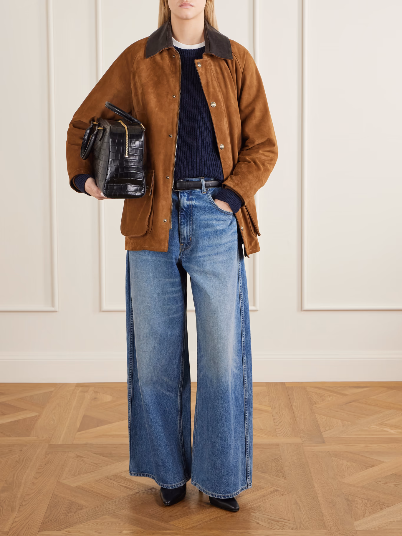 NILI LOTAN
Kedem suede and leather-trimmed parka