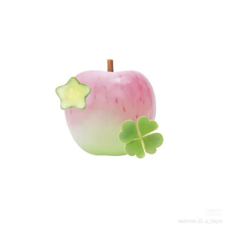 pinkgreen粉绿白底头像