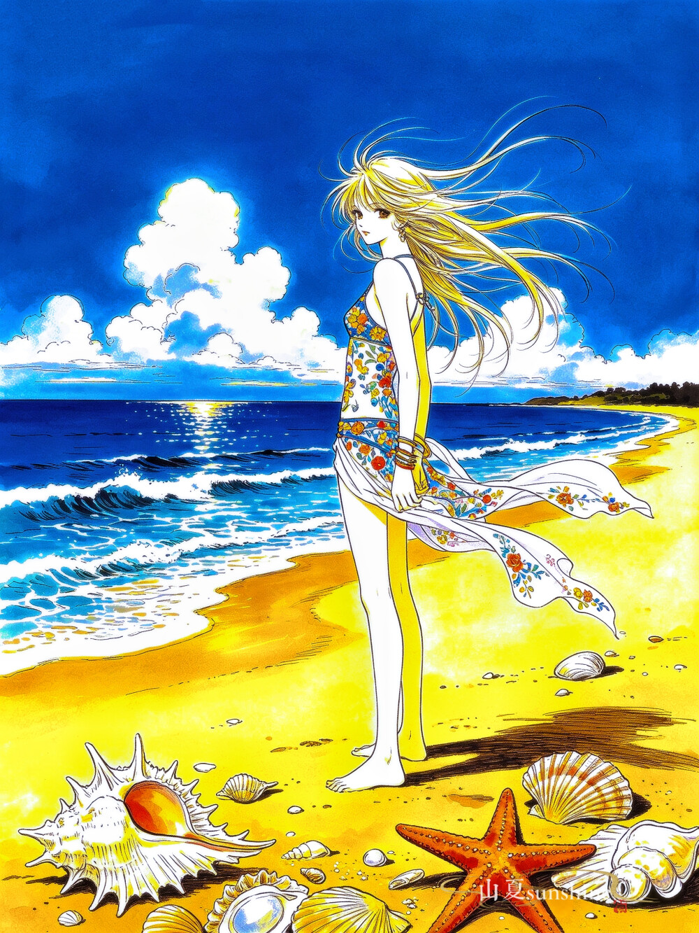 盛夏的海滨。