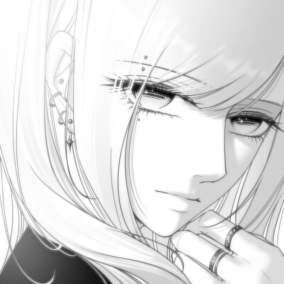 黑白漫画/女生头像