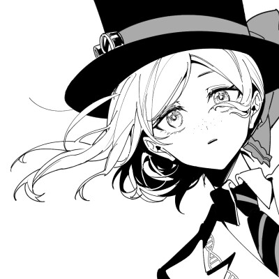 黑白漫画/女生头像