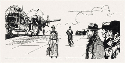 俄罗斯插画家 Gennady Novozhilov(1936-2007) 为前苏联谍战小说《春天里的十七个瞬间》创作的插图。Gennady Novozhilov的画风极具辨识度，线条灵动自由，常带有速写般的生动感。他擅长运用水墨般的黑白对比和富有表…