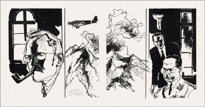 俄罗斯插画家 Gennady Novozhilov(1936-2007) 为前苏联谍战小说《春天里的十七个瞬间》创作的插图。Gennady Novozhilov的画风极具辨识度，线条灵动自由，常带有速写般的生动感。他擅长运用水墨般的黑白对比和富有表…