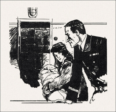 俄罗斯插画家 Gennady Novozhilov(1936-2007) 为前苏联谍战小说《春天里的十七个瞬间》创作的插图。Gennady Novozhilov的画风极具辨识度，线条灵动自由，常带有速写般的生动感。他擅长运用水墨般的黑白对比和富有表…