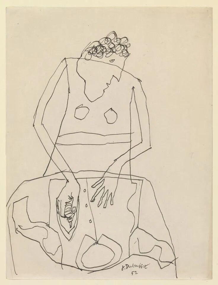 Jean Dubuffet. Woman lroning a Shirt, I.(December 1951)