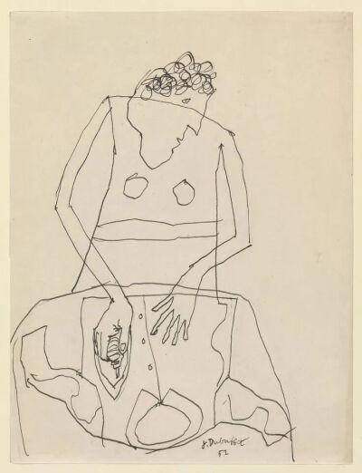 Jean Dubuffet. Woman lroning a Shirt, I.(December 1951)