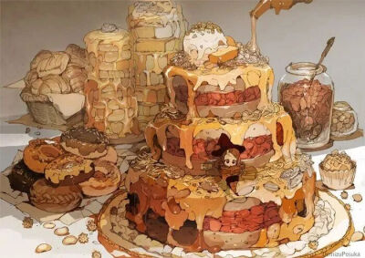 治愈系美食插画
