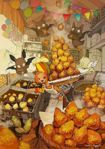治愈系美食插画