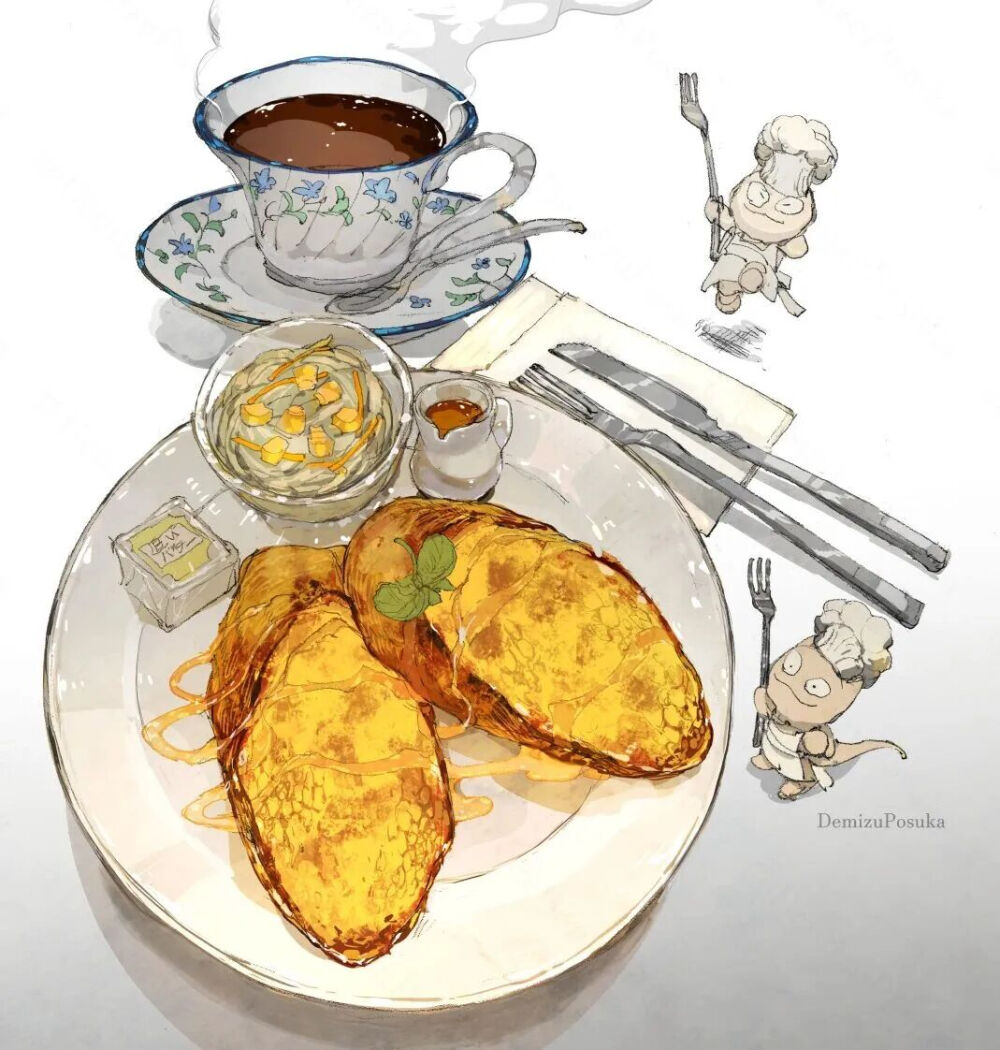 治愈系美食插画