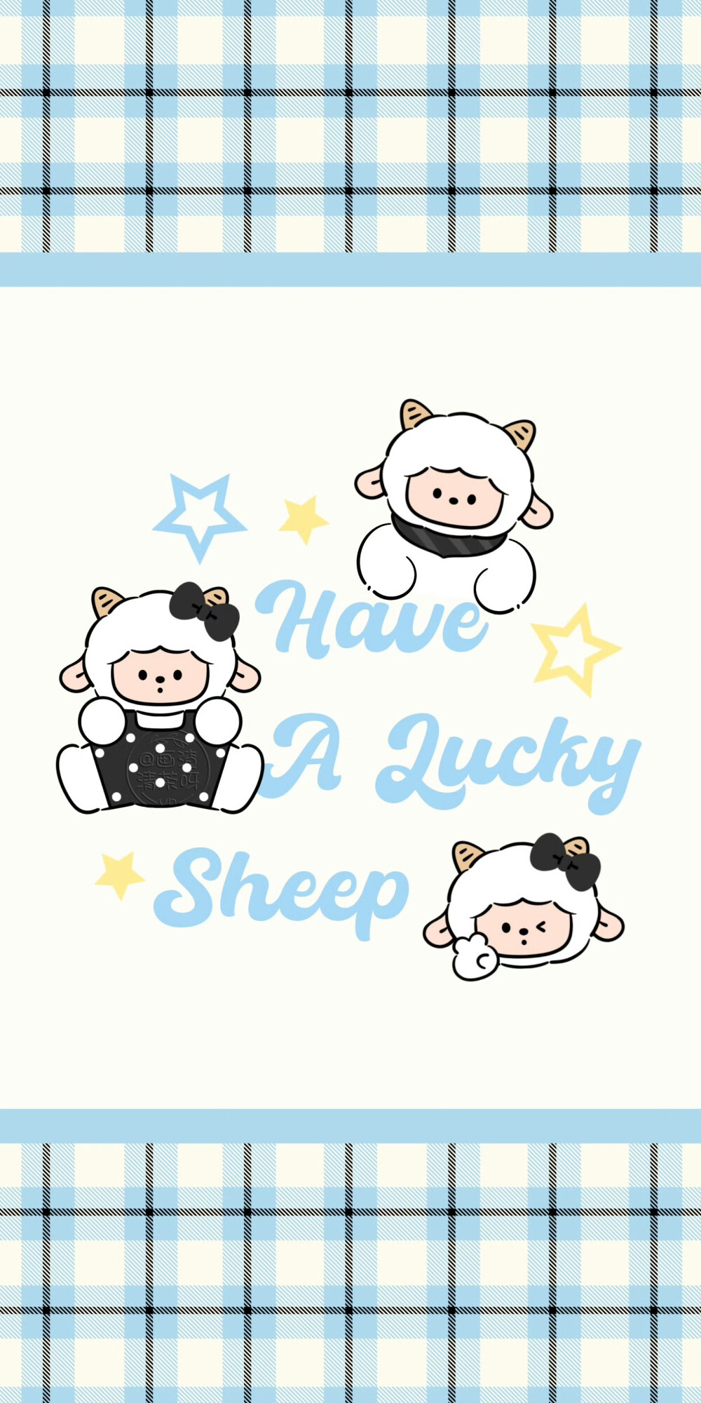 ins风蓝黑色可爱小羊