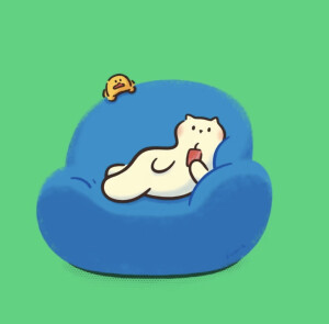 彩色卡通懒猫头像