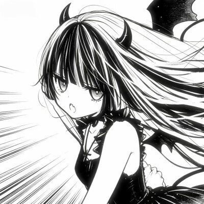 黑白漫画/女生头像