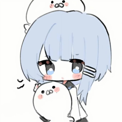 动漫女头蓝色
