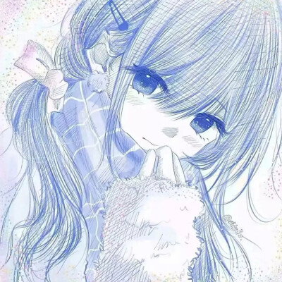 动漫女头蓝色