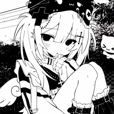 黑白漫画/女生头像