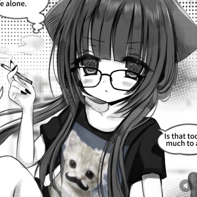 黑白漫画/女生头像